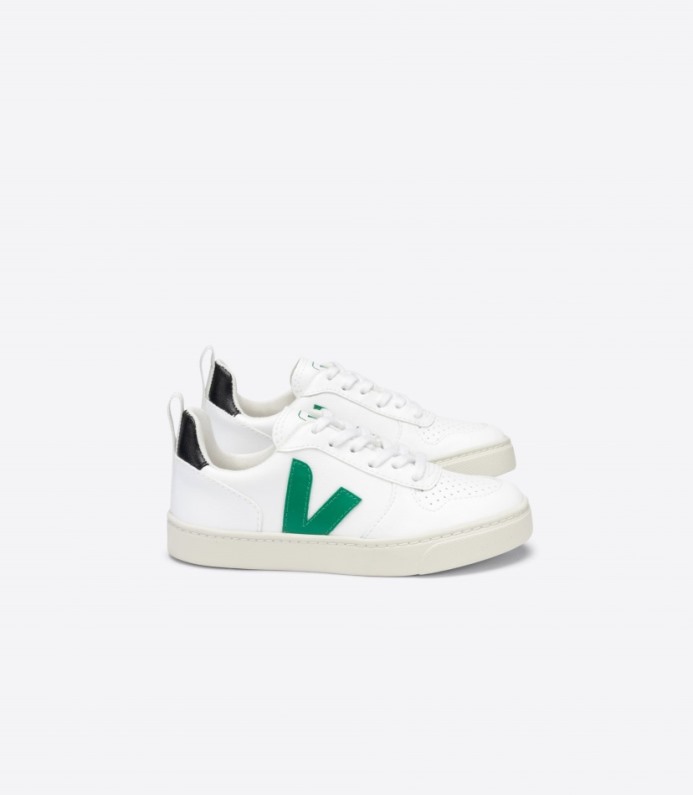 Veja Cadarços V-10 Cwl Branco Esmeralda Preto