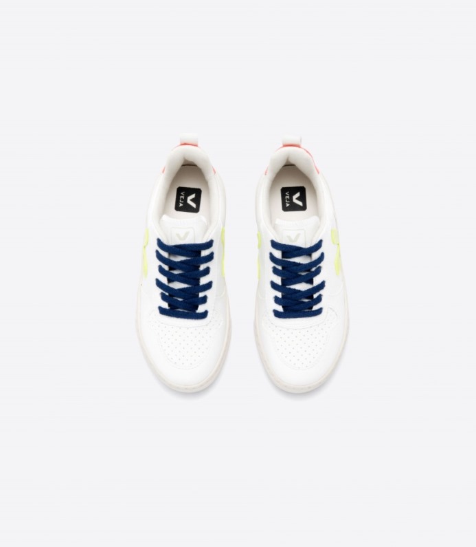 Veja Cadarços V-10 Cwl Branco Fluo Amarelo Fluo Laranja