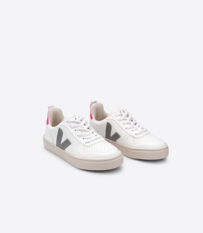 Veja V-10 Cadarços Cwl Branco Oxford Cinza Sari