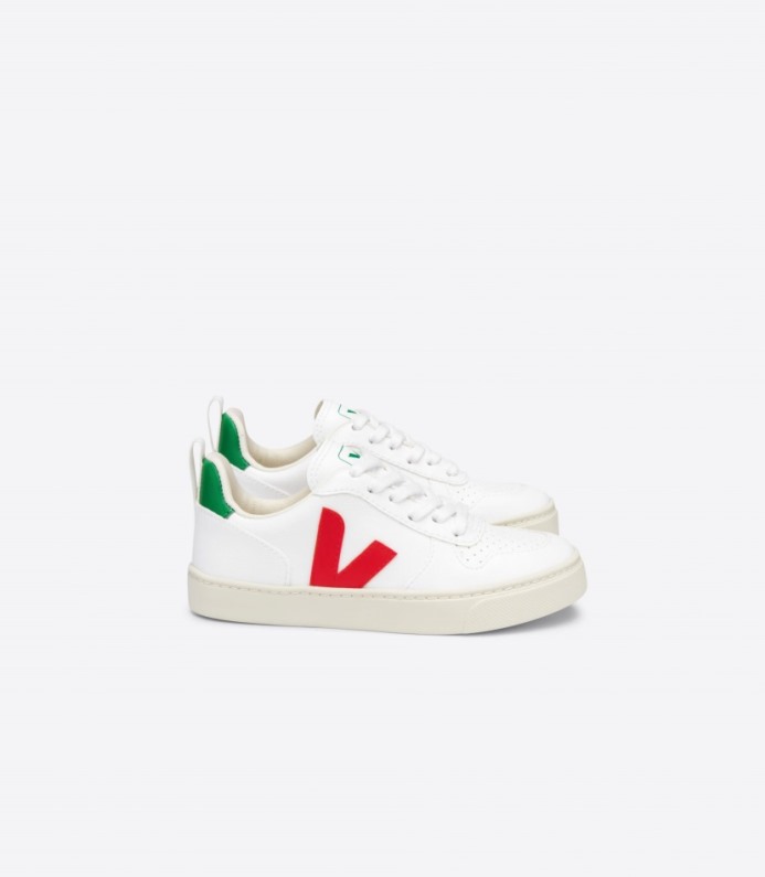 Veja Cadarços V-10 Cwl Branco Pekin Esmeralda