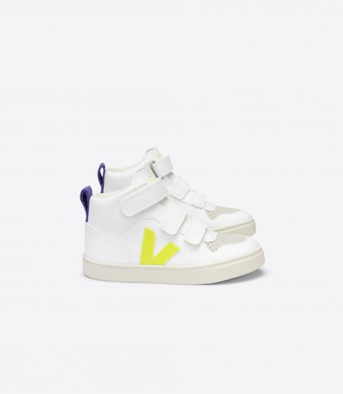 Veja V-10 Mid Cwl Branco Jaune-fluo Roxo