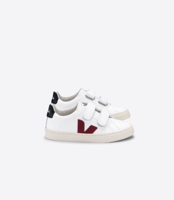 Veja Esplar Leather White Marsala Black