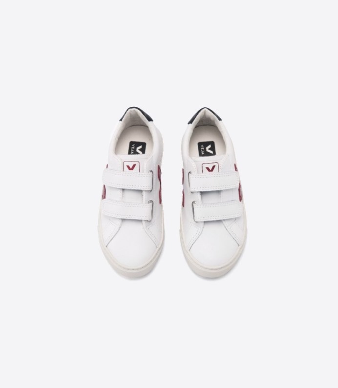 Veja Esplar Leather White Marsala Black