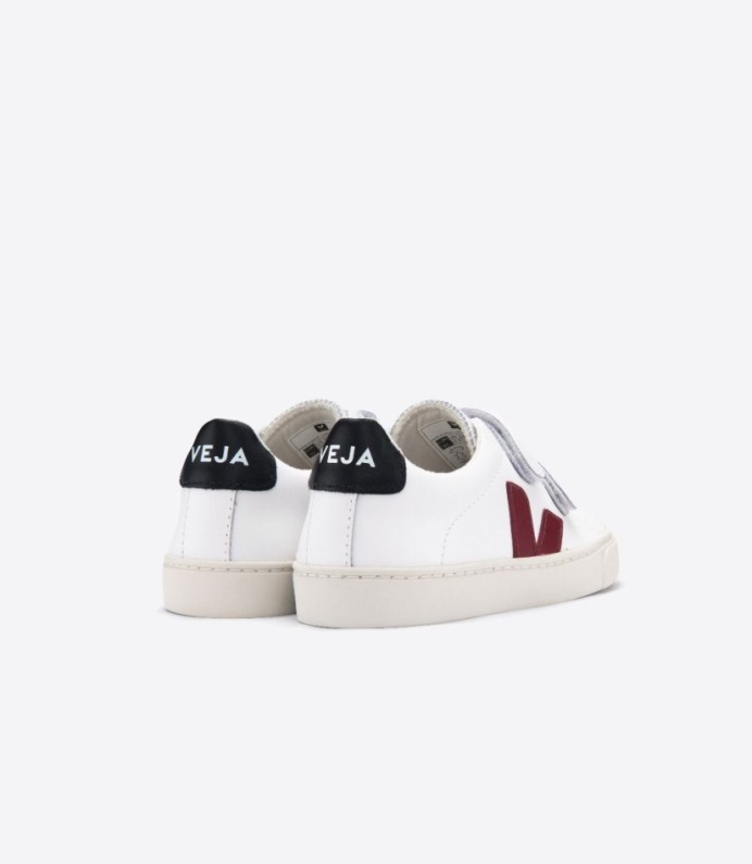 Veja Esplar Leather White Marsala Black