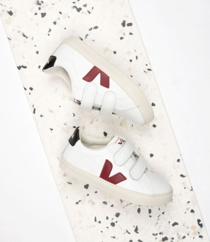 Veja Esplar Leather White Marsala Black