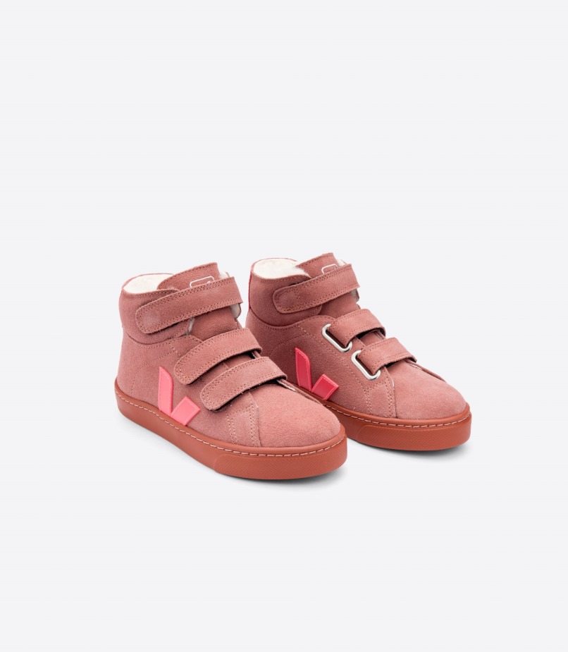 Original Veja Mid Fured Camurça Dired Pétala Rosa Fluo