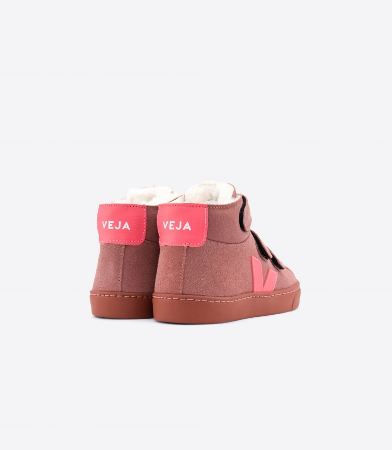 Original Veja Mid Fured Camurça Dired Pétala Rosa Fluo