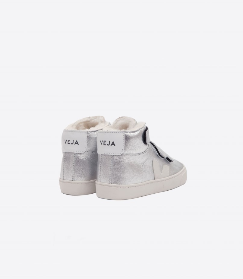 Veja Couro Mid Fured Prata Pierre Original