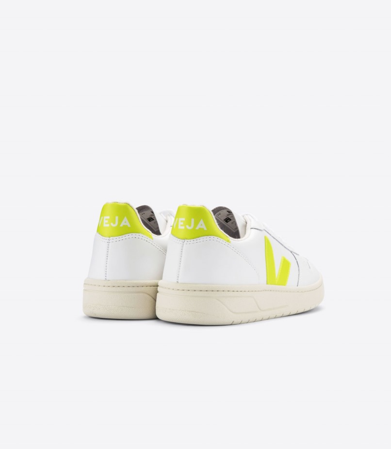 Veja Original Leather White Jaune Fluo