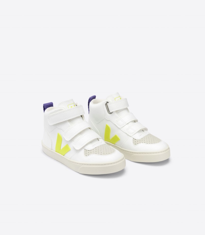 Veja Mid Cwl Branco Jaune Fluo Roxo Premium