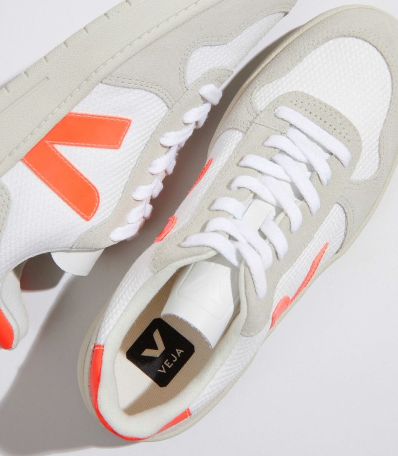 B-mesh Branco Natural Laranja Fluo Especial Veja