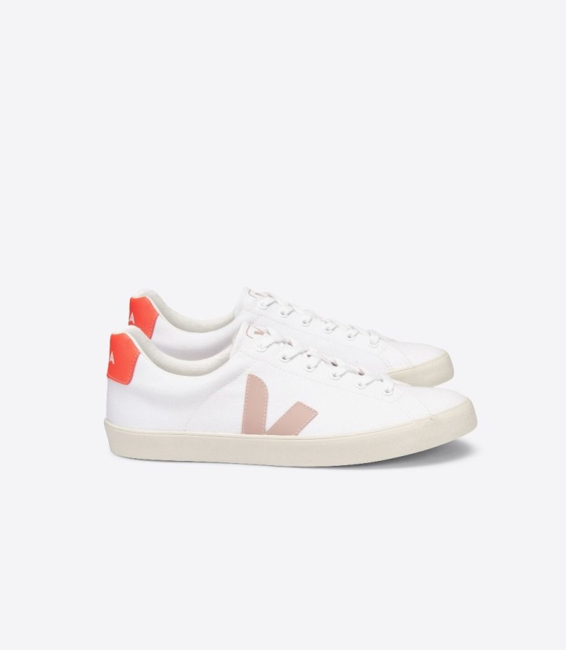 Se Canvas White Babe Orange Fluo Veja Series