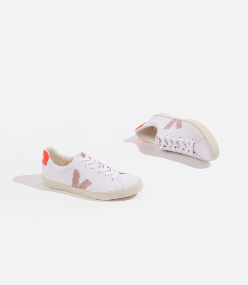 Se Canvas White Babe Orange Fluo Veja Series