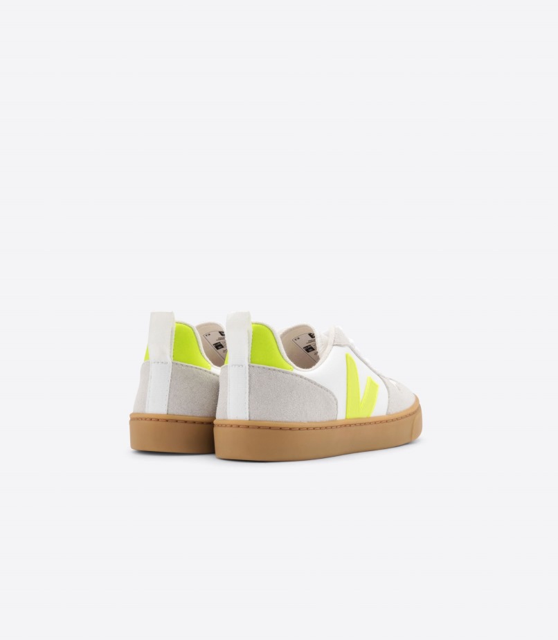 Especial Veja Cadarços Cwl White Jaune Fluo