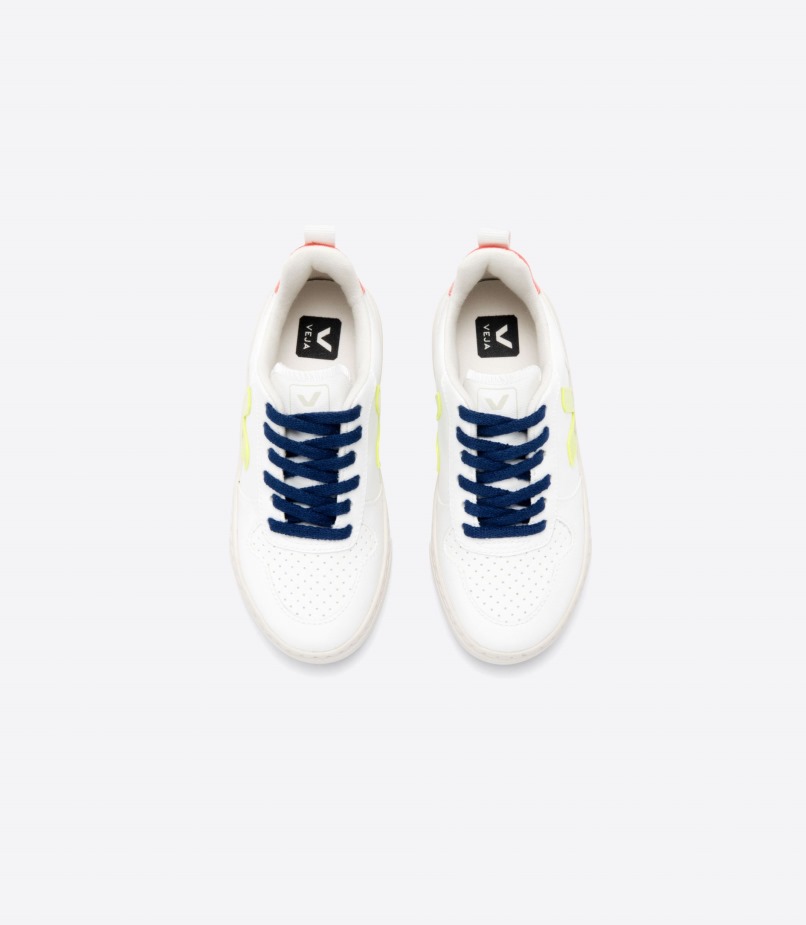 Veja Série Laces Cwl Branco Fluo Amarelo Fluo Laranja