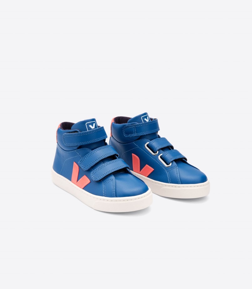 Couro Mid Chromefree índigo Orange Fluo Original Veja