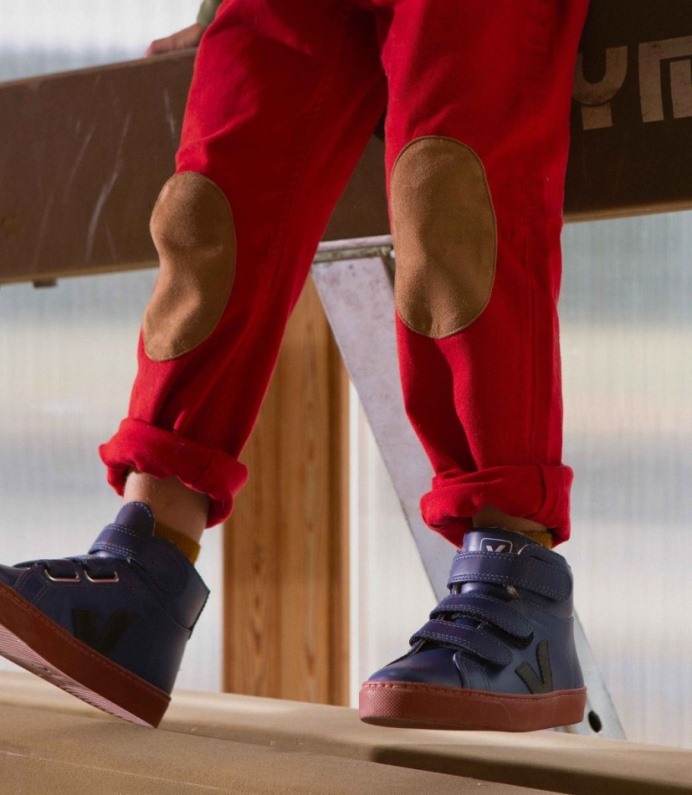 Veja Esplar Couro Mid Fured Cobalt Rust