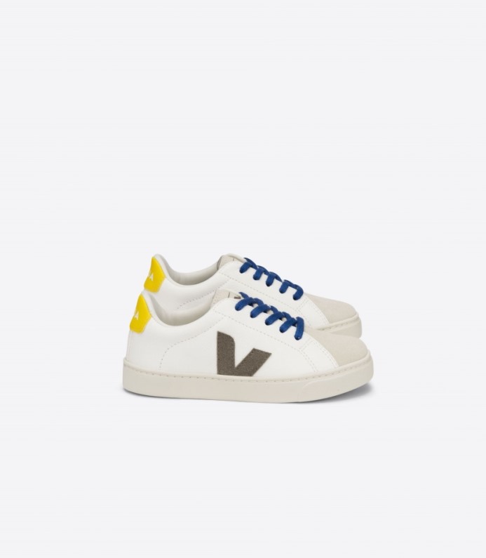 Veja Esplar Cadarços Couro Sem Cromo White Moonrock Tônico