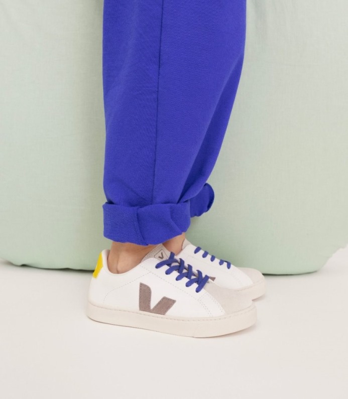 Veja Esplar Cadarços Couro Sem Cromo White Moonrock Tônico