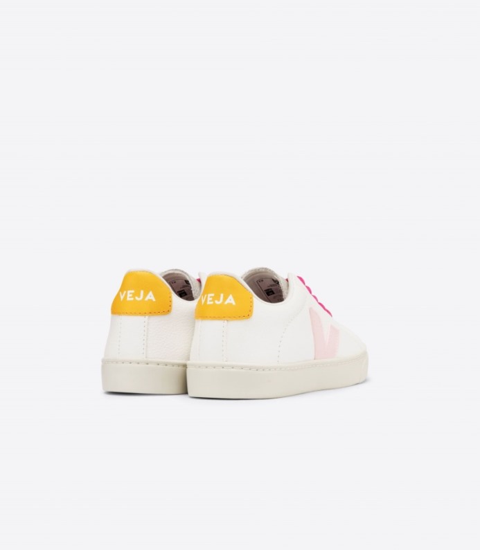 Veja Esplar Laces Chromefree Leather White Petale Ouro