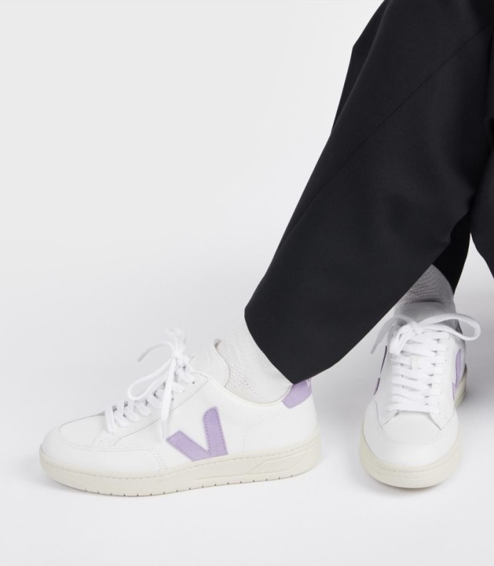 Veja V-12 Leather White Lavande