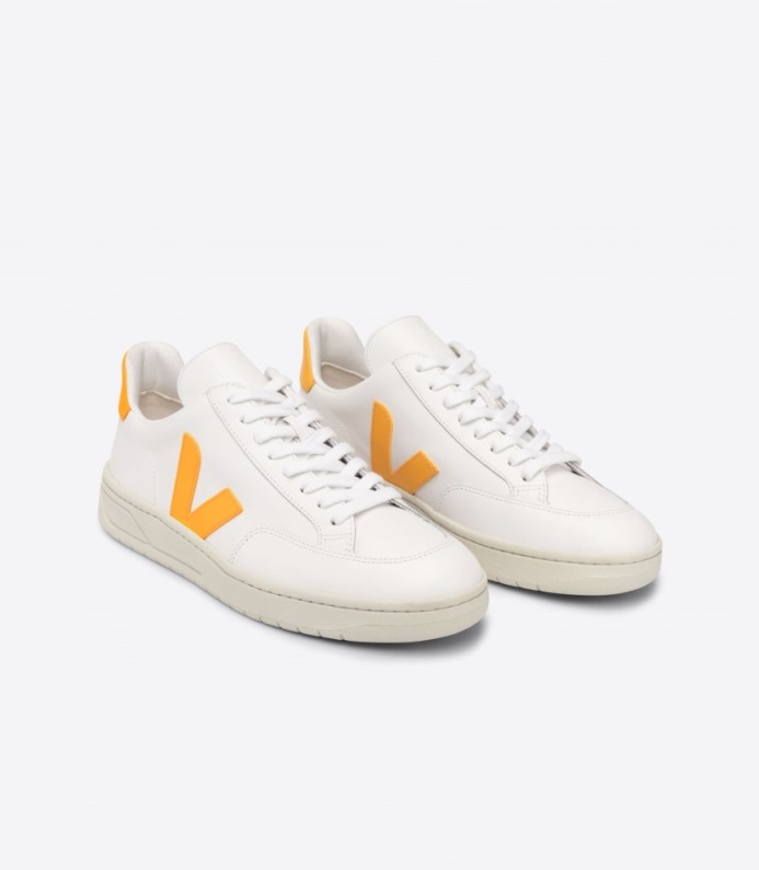 Veja V-12 Leather White Ouro