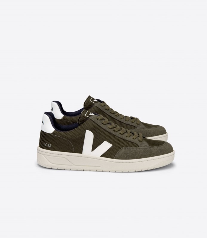 Veja V-12 Vegano B-mesh Branco Oliva