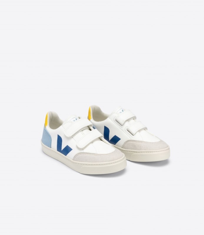 Veja V-12 Chromefree Couro Branco Multico