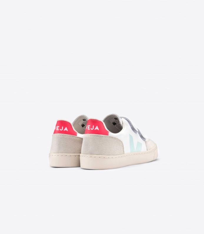 Veja V-12 Leather White Menthol Rose Fluo