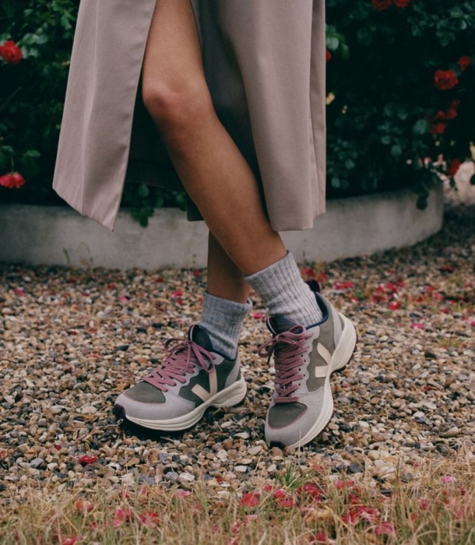 Veja Venturi Suede Kaki Sable Oxford-grey