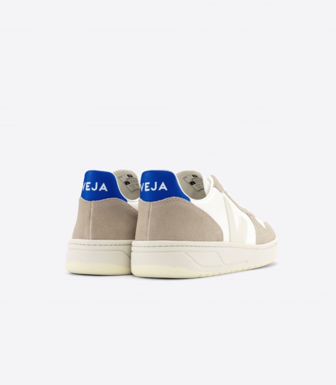 Veja V-10 Couro Sem Cromo Branco Sahara Paros