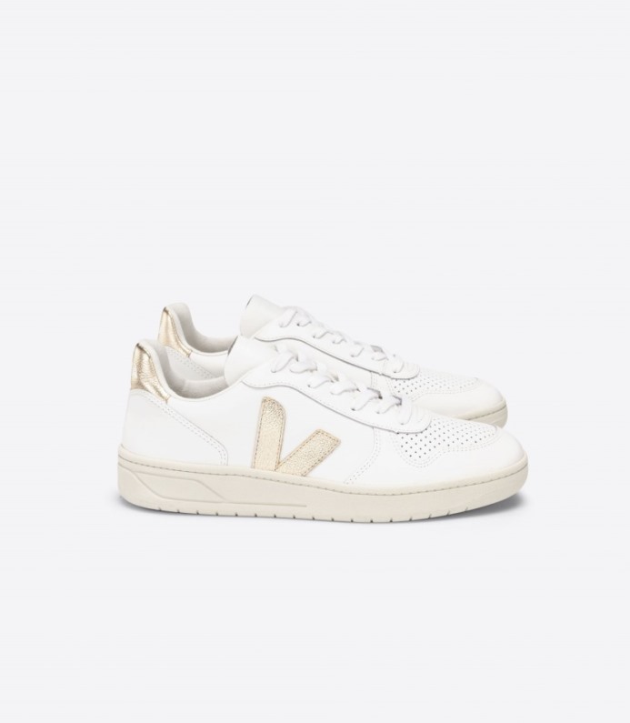 Veja V-10 Leather White Platine