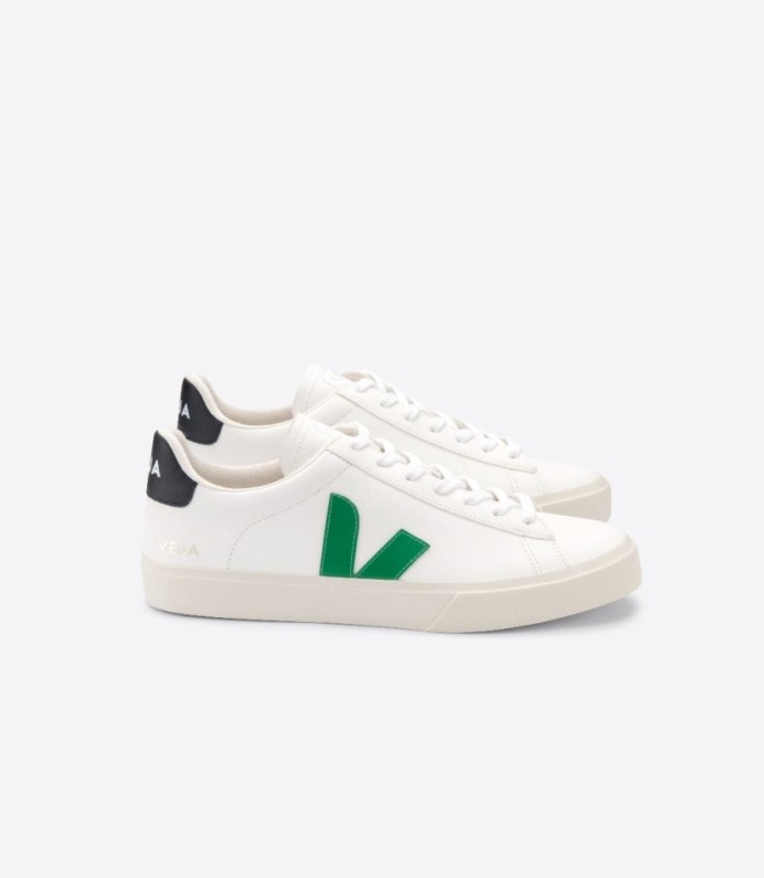 Veja Campo Chromefree Leather White Emeraude Black