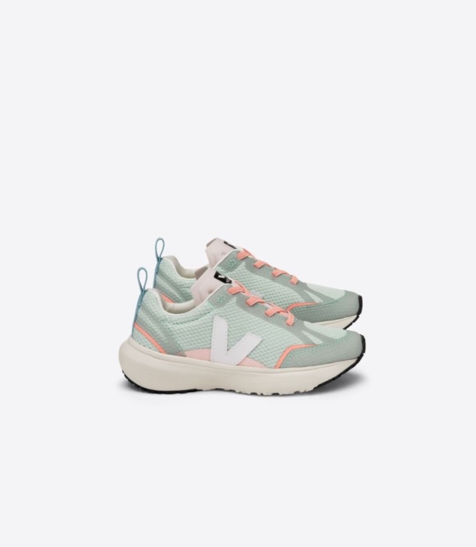 Veja Cadarços Elásticos Canário Alveomesh Matcha Branco