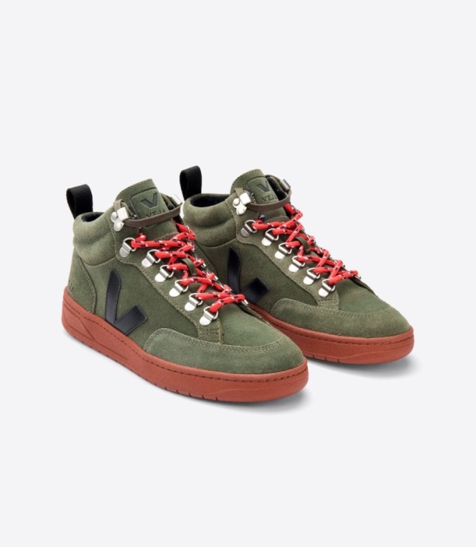 Veja Roraima Suede Olive Black Rust Sole