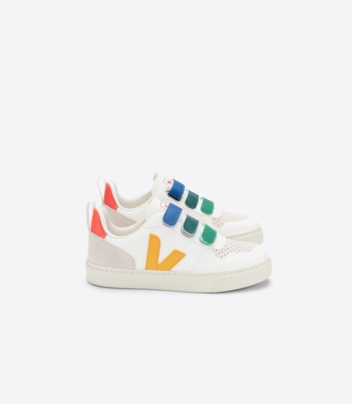 Veja V-10 Chromefree Leather Multico White Ouro