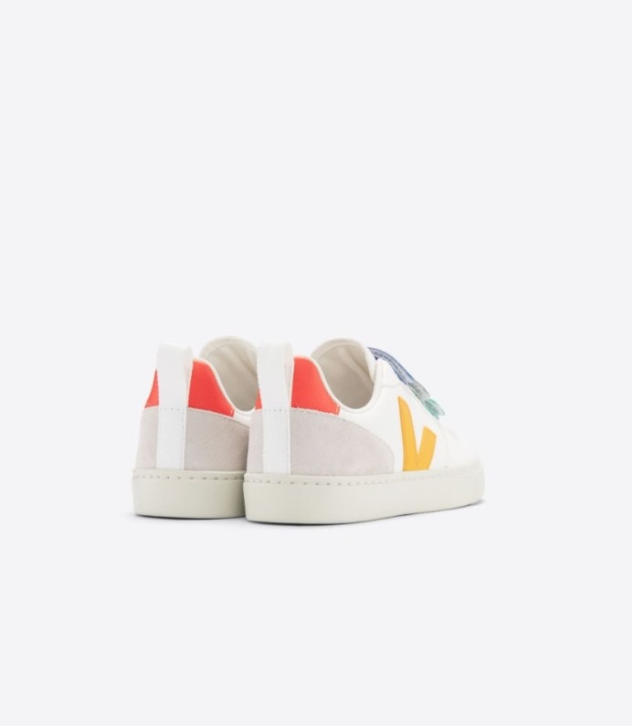 Veja V-10 Chromefree Leather Multico White Ouro