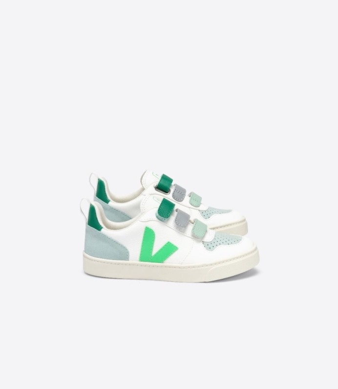 Veja V-10 Chromefree Couro Branco Absinto Multico