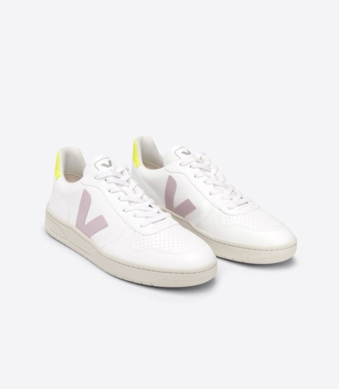 Veja V-10 Cwl White Parme Jaune-fluo