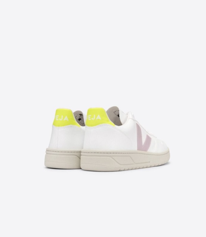Veja V-10 Cwl White Parme Jaune-fluo
